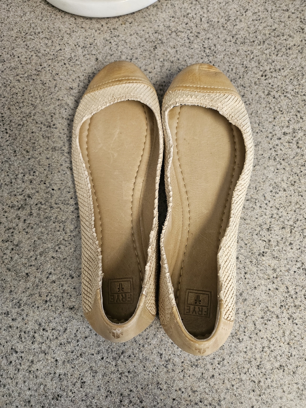 Frye Beige Woven Leather Ballet Flats - Picture 3 of 12